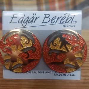 Edgar Berebi Cloisonne, pierced earrings